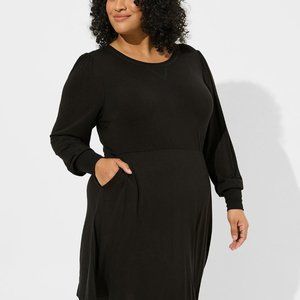Torrid Mini Super Soft Puff Sleeve Skater Dress sz 1 NWT